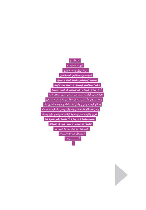 وظایف سازمانی در مدارس و مجتمع‌های آموزشی (مبتنی بر نظام معلم‌راهنمایی)